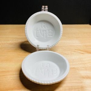 Rosanna Savour La Tarte Dish Set of 2 White Porcelain. Pre-Owned